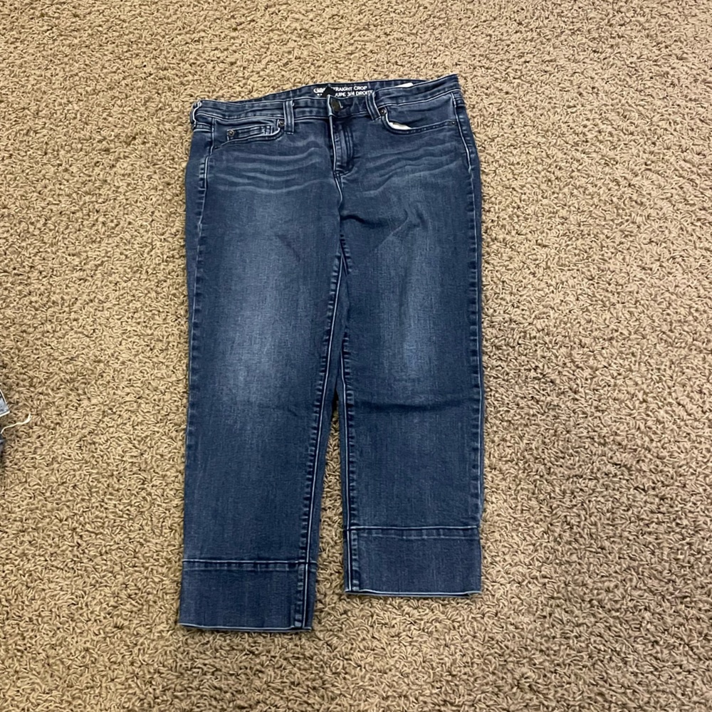 Blue Gap Straight Crop Coupe 3/4 Droite Jeans
